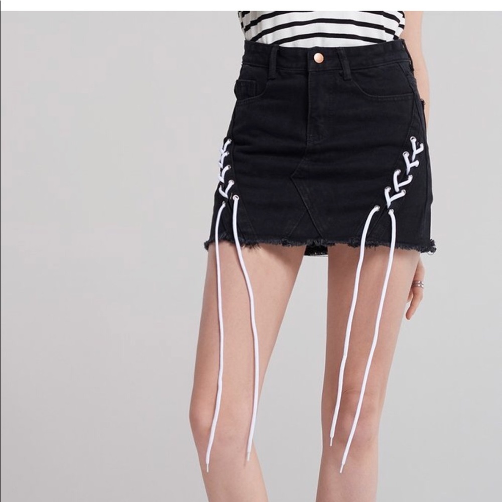 Storets Zoey Black Denim Skirt